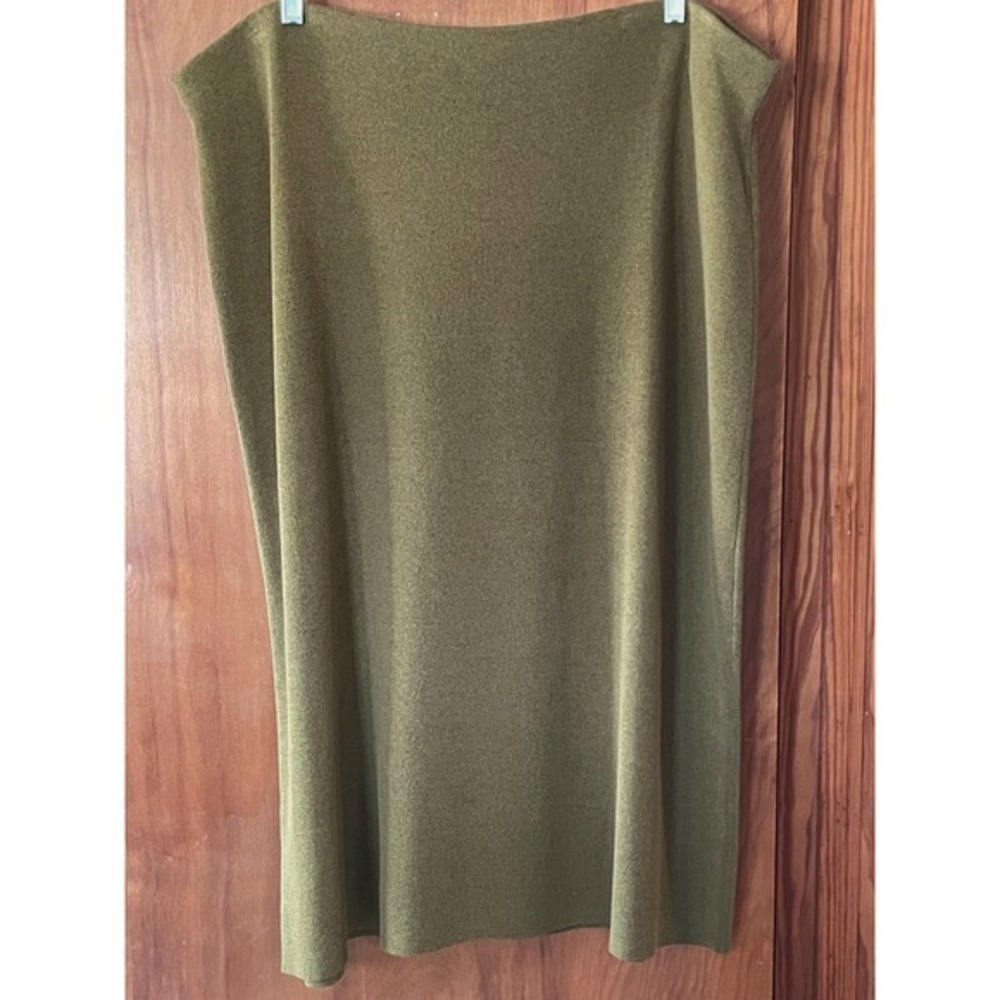 NWT J. Crew Olive Green Tube Skirt Sweater Knit Midi 3X Corpcore Elevated Basic